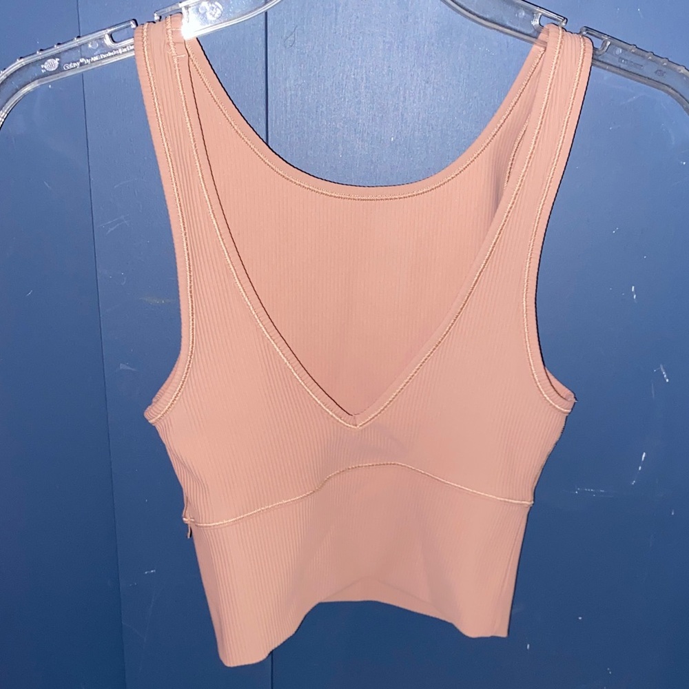Women's Lululemon Power Pivot Ribbed Tank Pink Clay - Picture 3 of 8